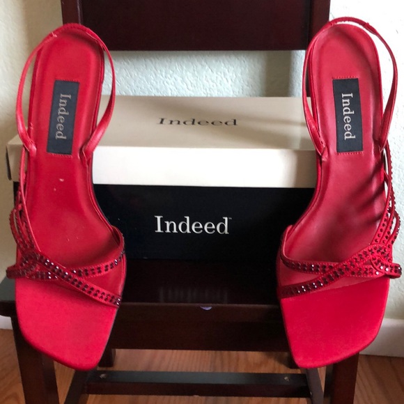 Red Satin Shoes - Picture 2 of 4